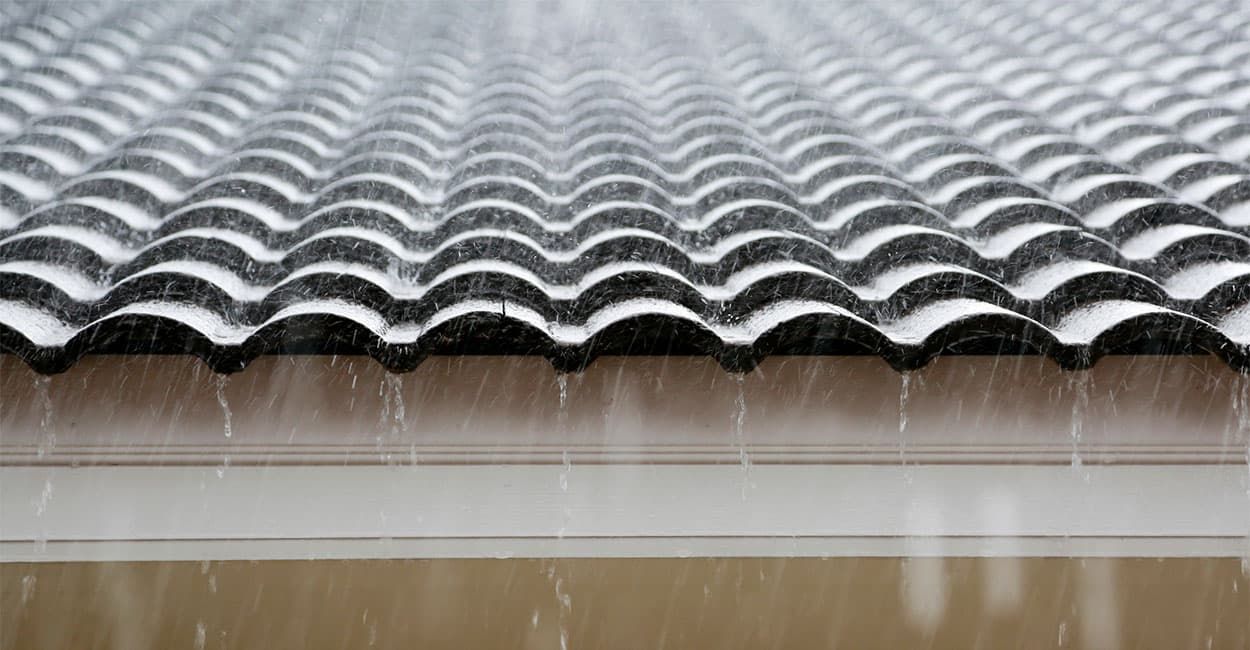 A low pitch roof structure allows for more water run off than a roof that is flat, preventing water ingress