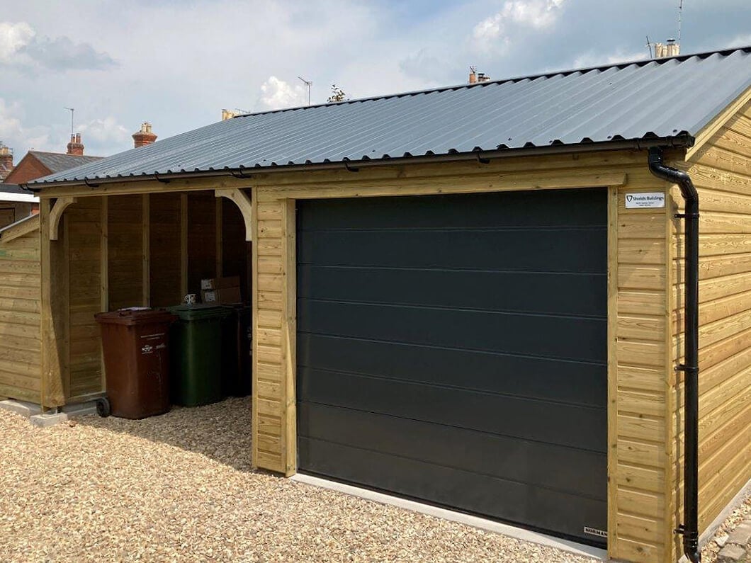 Garage with Cladco 34/1000 Box Profile Roofing Sheets