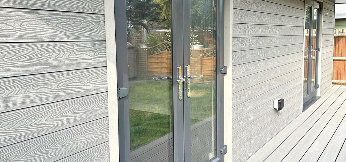 Stone Grey Decking with matching Wall Cladding