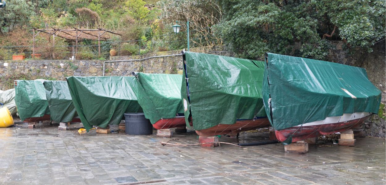 Tarpaulin on boats