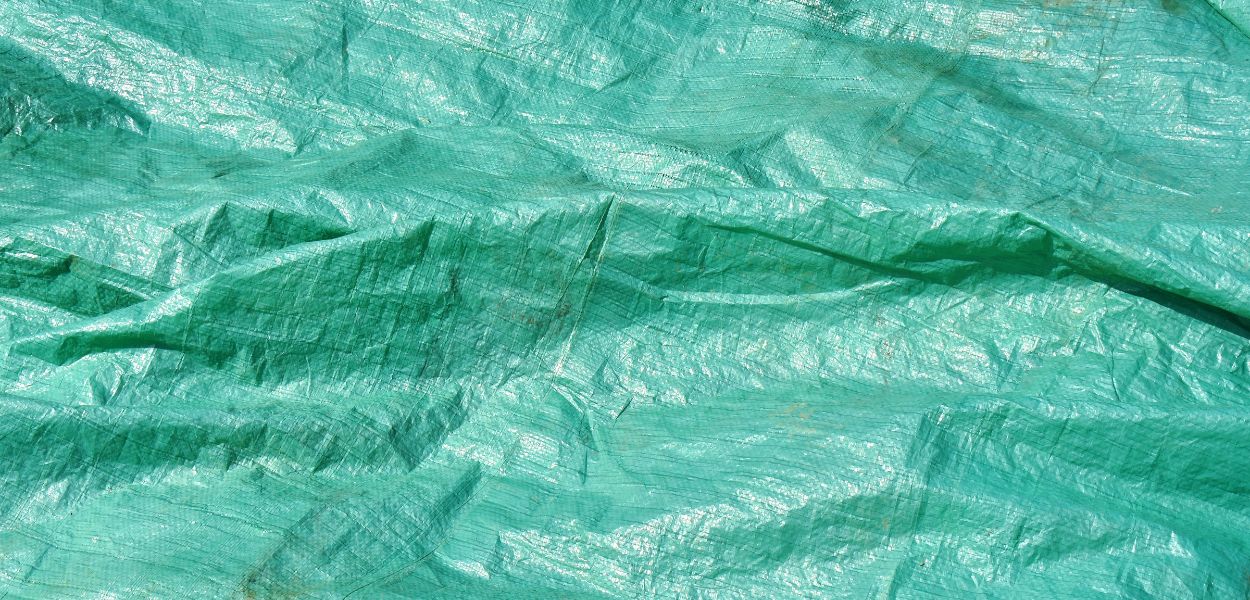 Tarpaulin green close up