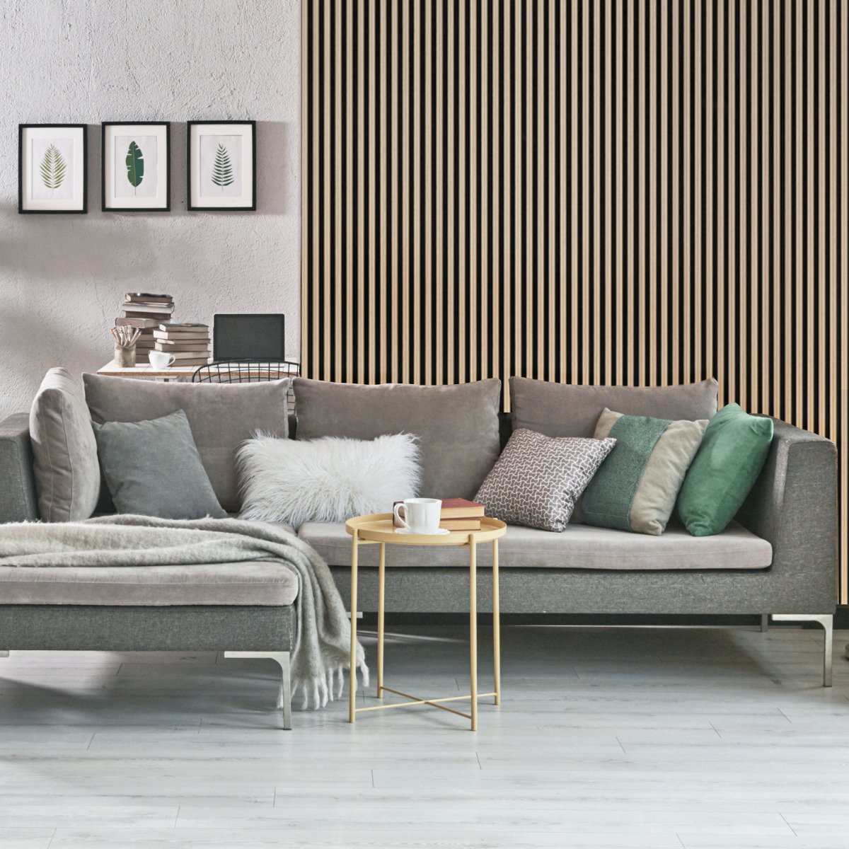 Living room wall paneling ideas: Internal Slatted Wall Panels by Cladco Decking Living room wall paneling ideas: Internal Slatted Wall Panels by Cladco Decking