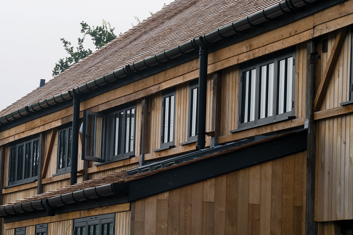Brett Martin guttering system installed on a commercial building.