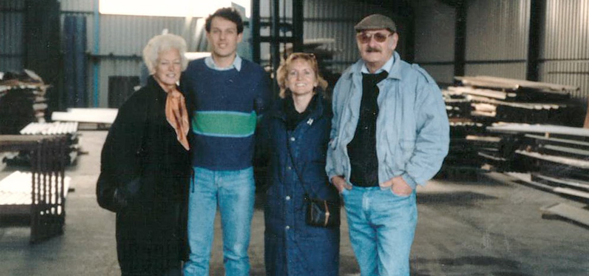 Two generations of Cladco: founder Leslie (far right) with his son, current CEO Lawrence (second from left).