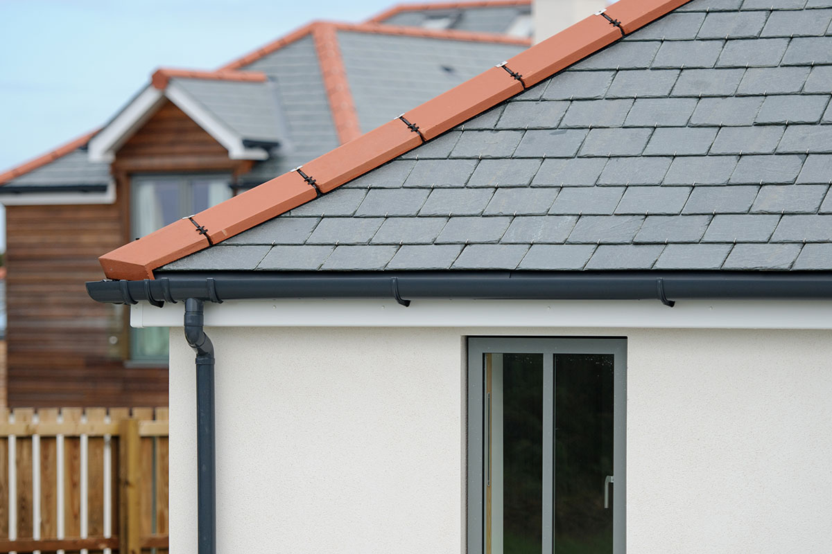 Brett Martin guttering system installed on a commercial building.